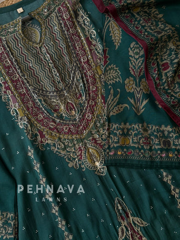 Muslin Unstitched Suit-KT-356 - Pehnava Lawns