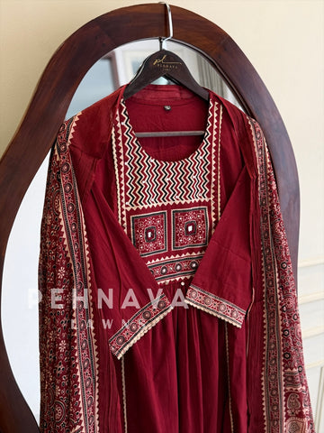 Ajrak Print Cotton Suit Set