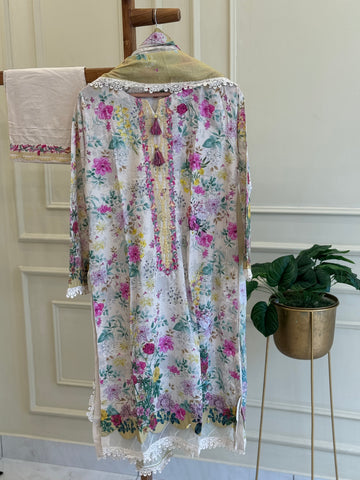 Premium Khaadi Embroidered Lawn Suit – 3-Piece Pakistani Collection