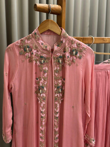 Premium Floral Handworked Jacket Dress