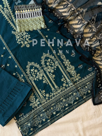 Cotton Embroidered suit 3375