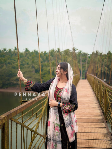 Semistitched Rayon Embroidered Suit - Pehnava Lawns