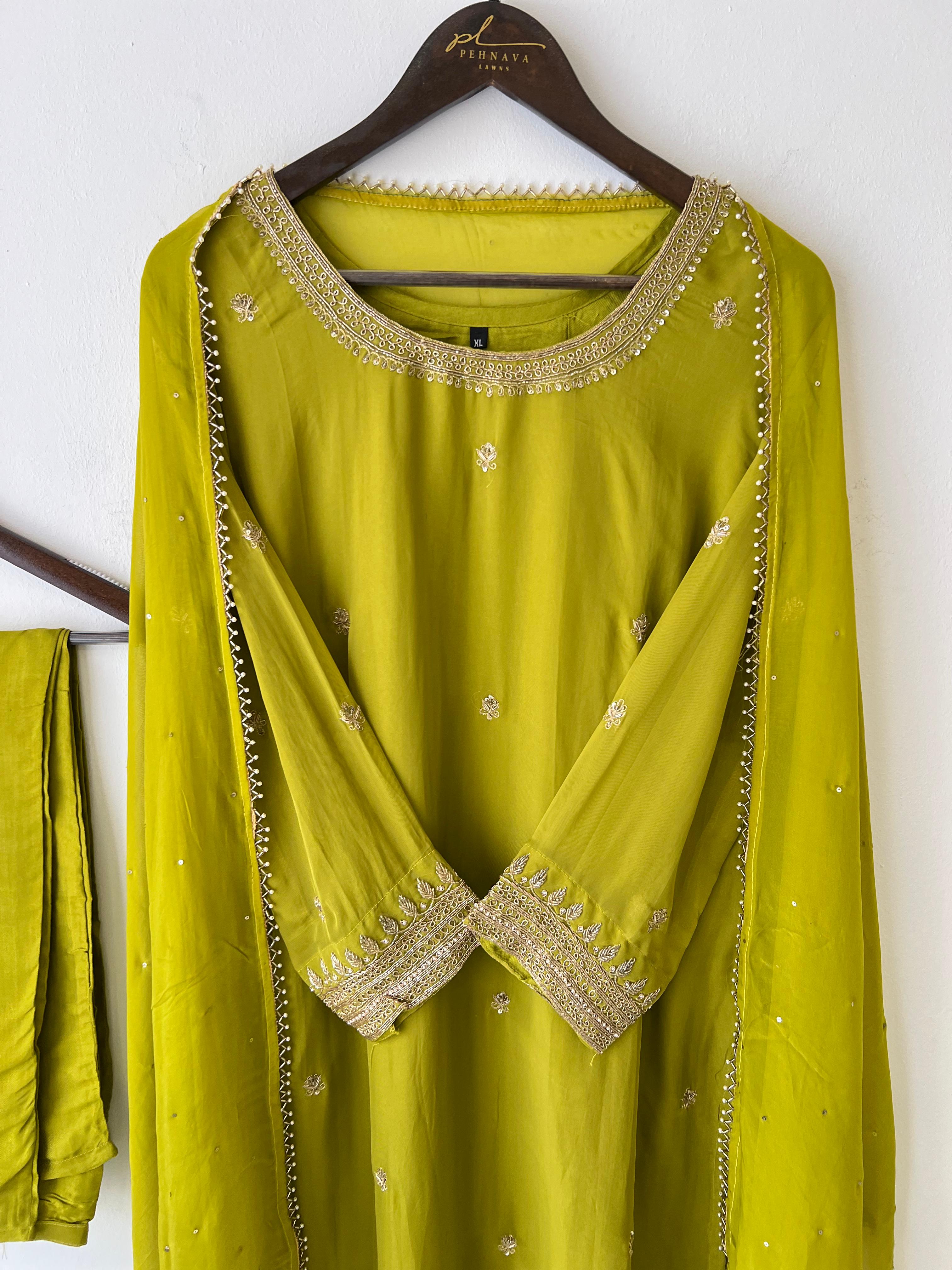 Viscous organza handworked suit-with color options RR-220 - Pehnava Lawns