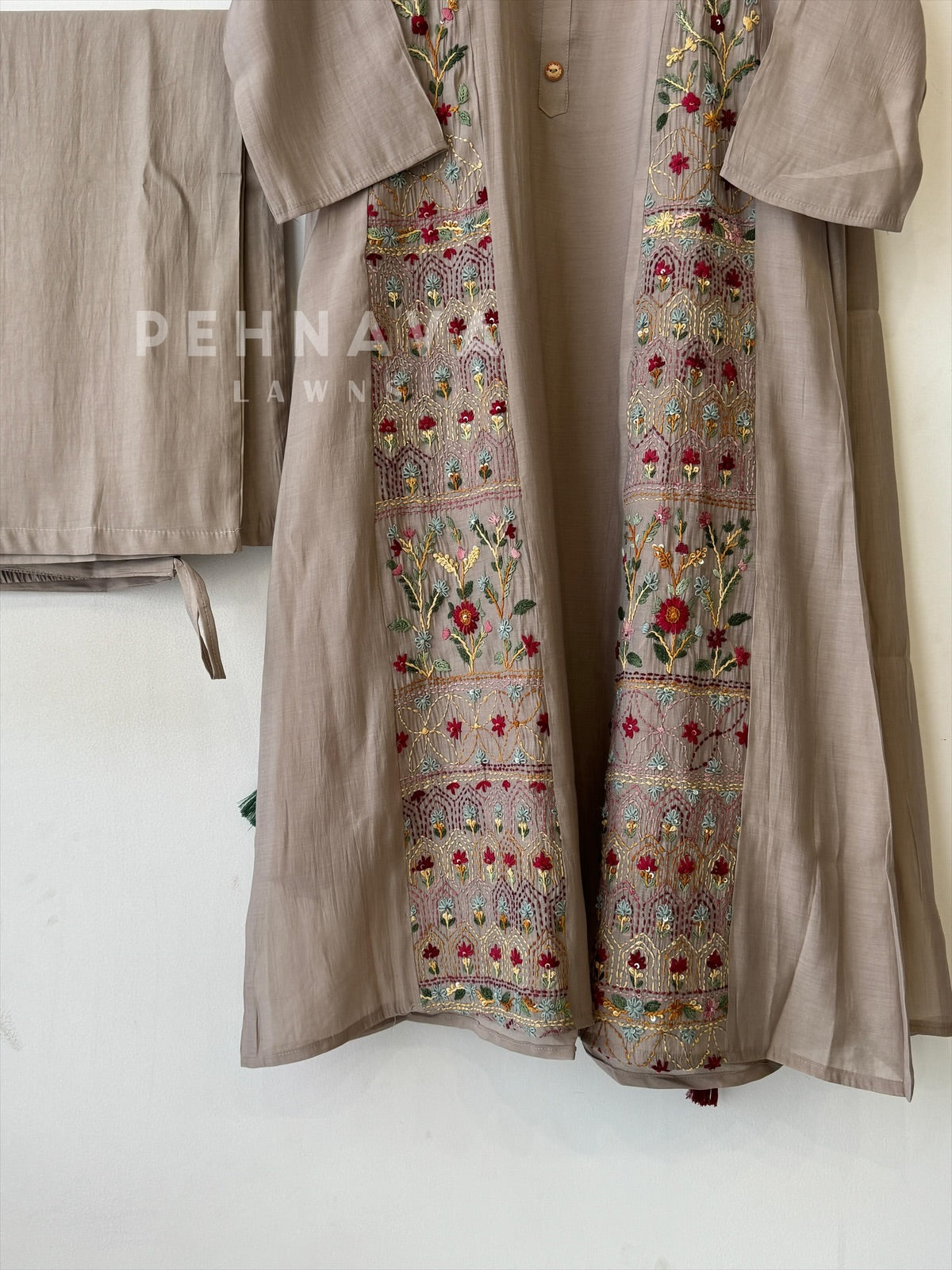 Chanderi Embroidered Suit Set