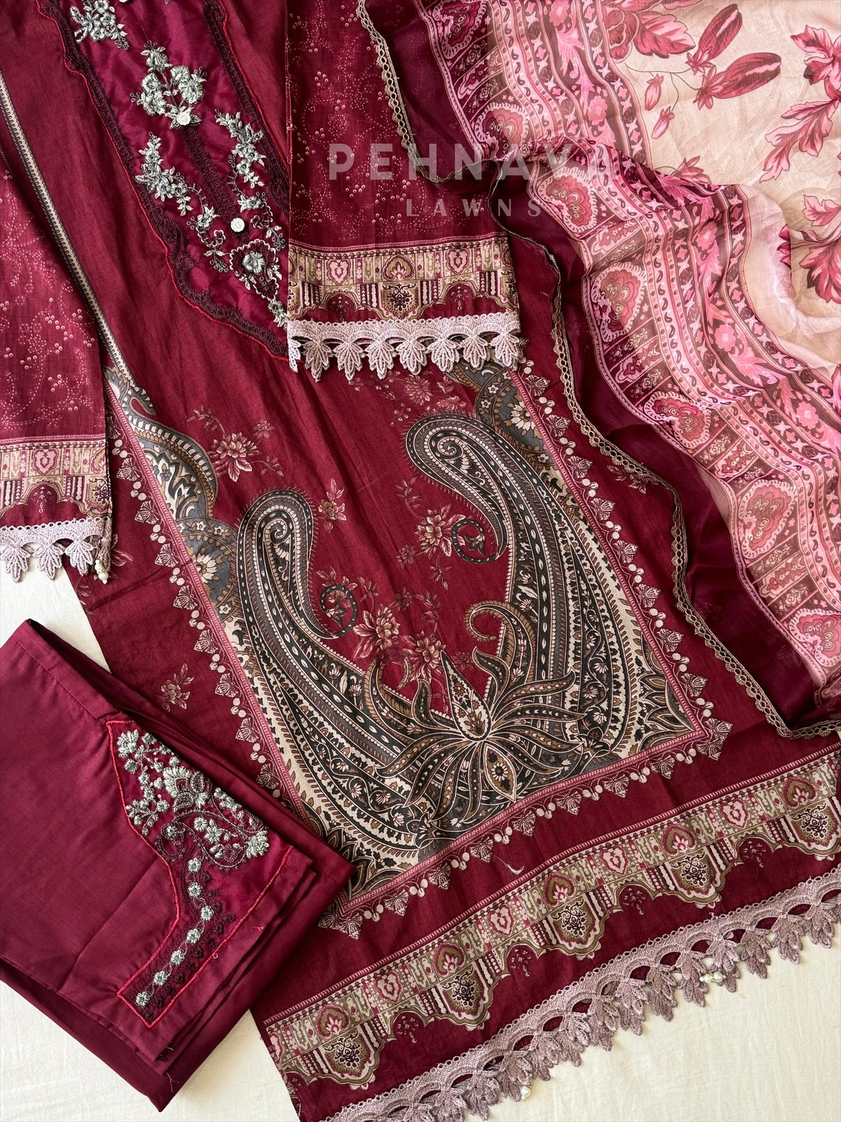 Embroidery Print Suit