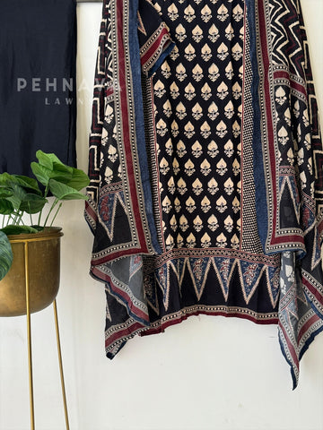 Premium Ajrakh Print Muslin Suit Set- 12518 - Pehnava Lawns