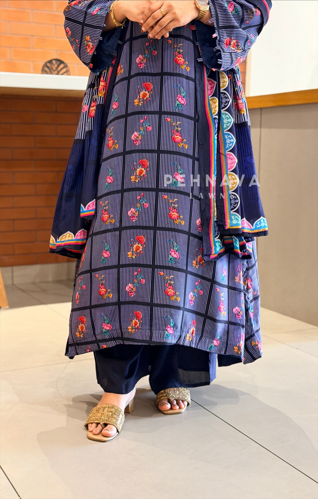 Printed Crepe Suit Set 5066