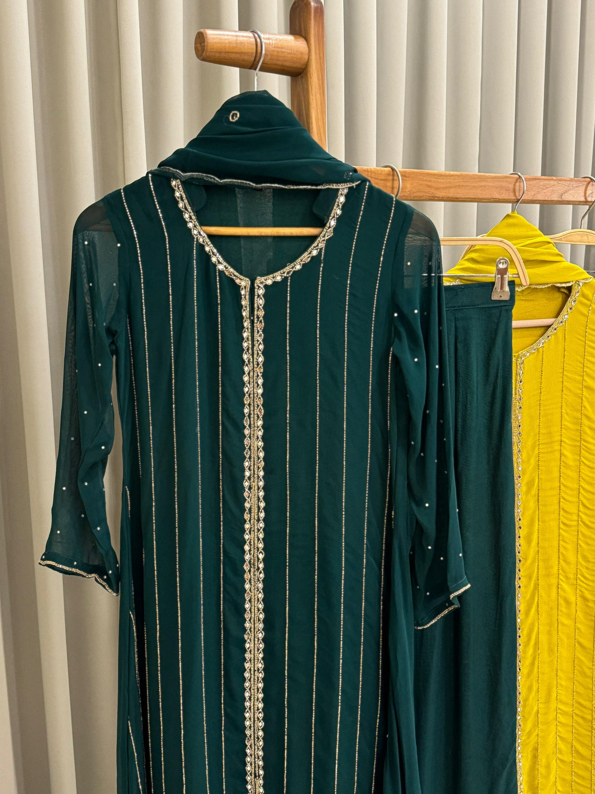 Front-Slitted Handworked Georgette Suit-4959