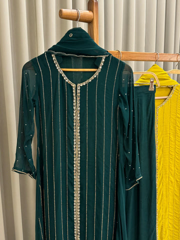 Front-Slitted Handworked Georgette Suit-4959