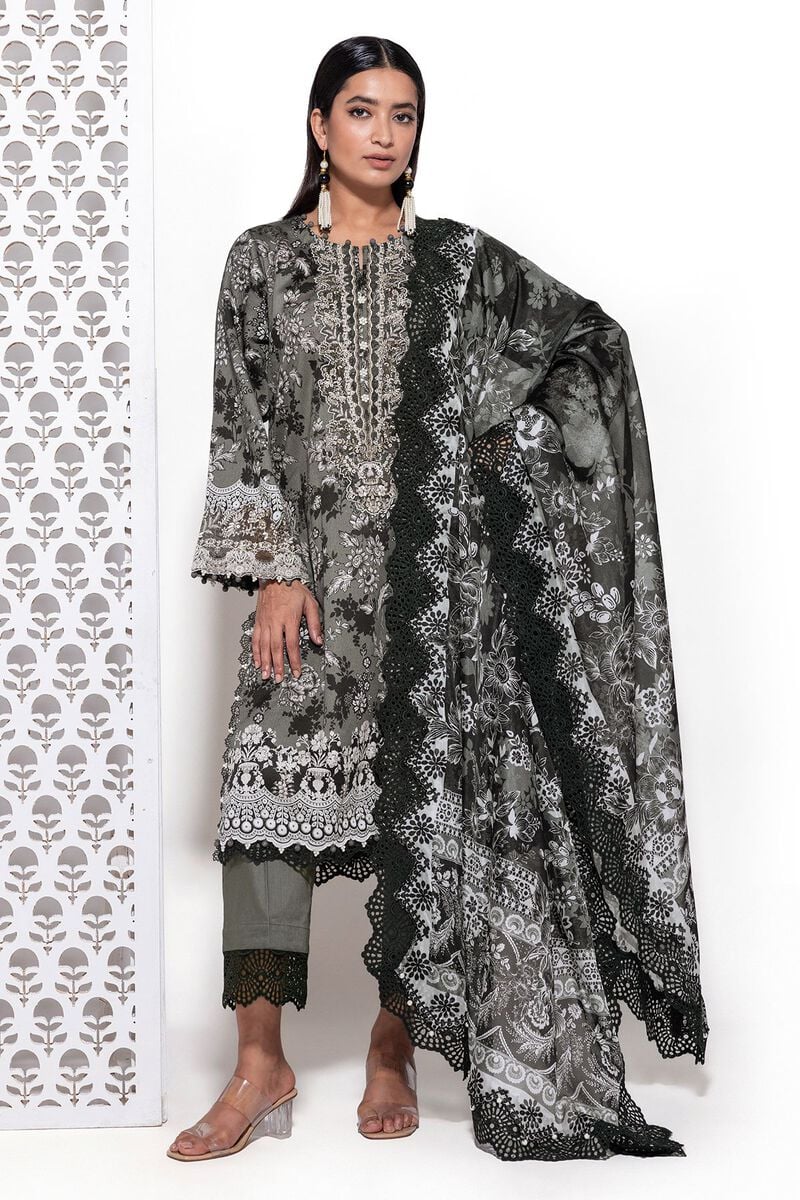 Khaadi Unstitched embroidered Lawn suit-7932