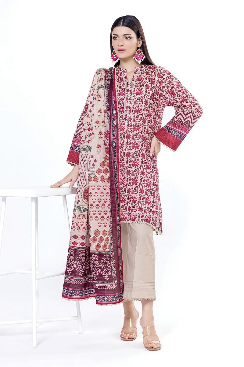 Khaadi Unstitched Printed Lawn suit-0112