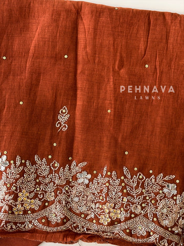Chanderi Handworked Unstitched Suit-18566