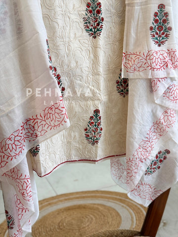 Thread Embroidered Unstitched Suit