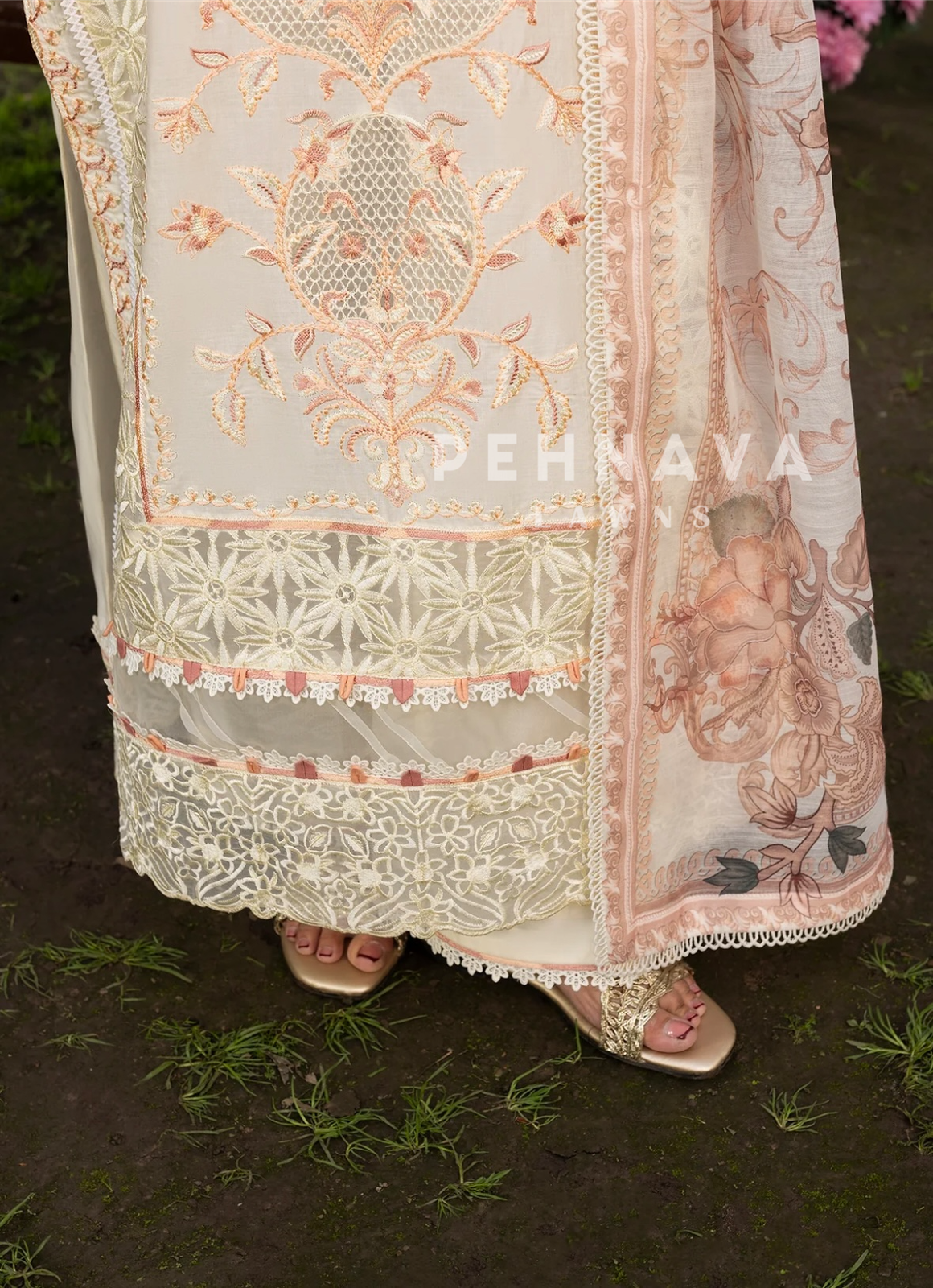 Zarqun Premium Cotton Embroidered Ensemble