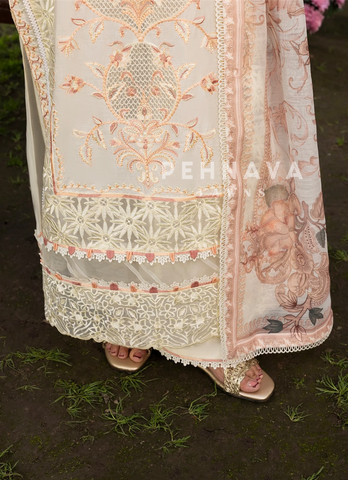 Zarqun Premium Cotton Embroidered Ensemble