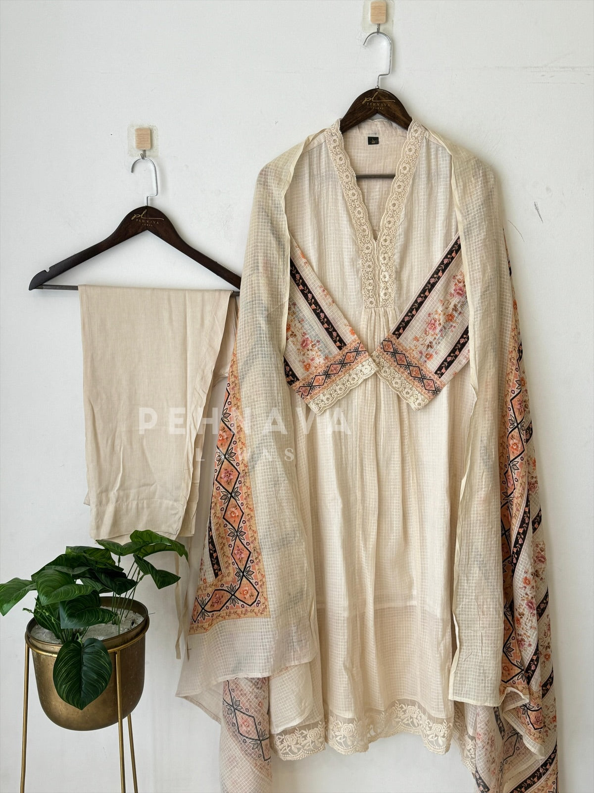 New Grace Cota Check Suit -5/D261 - Pehnava Lawns