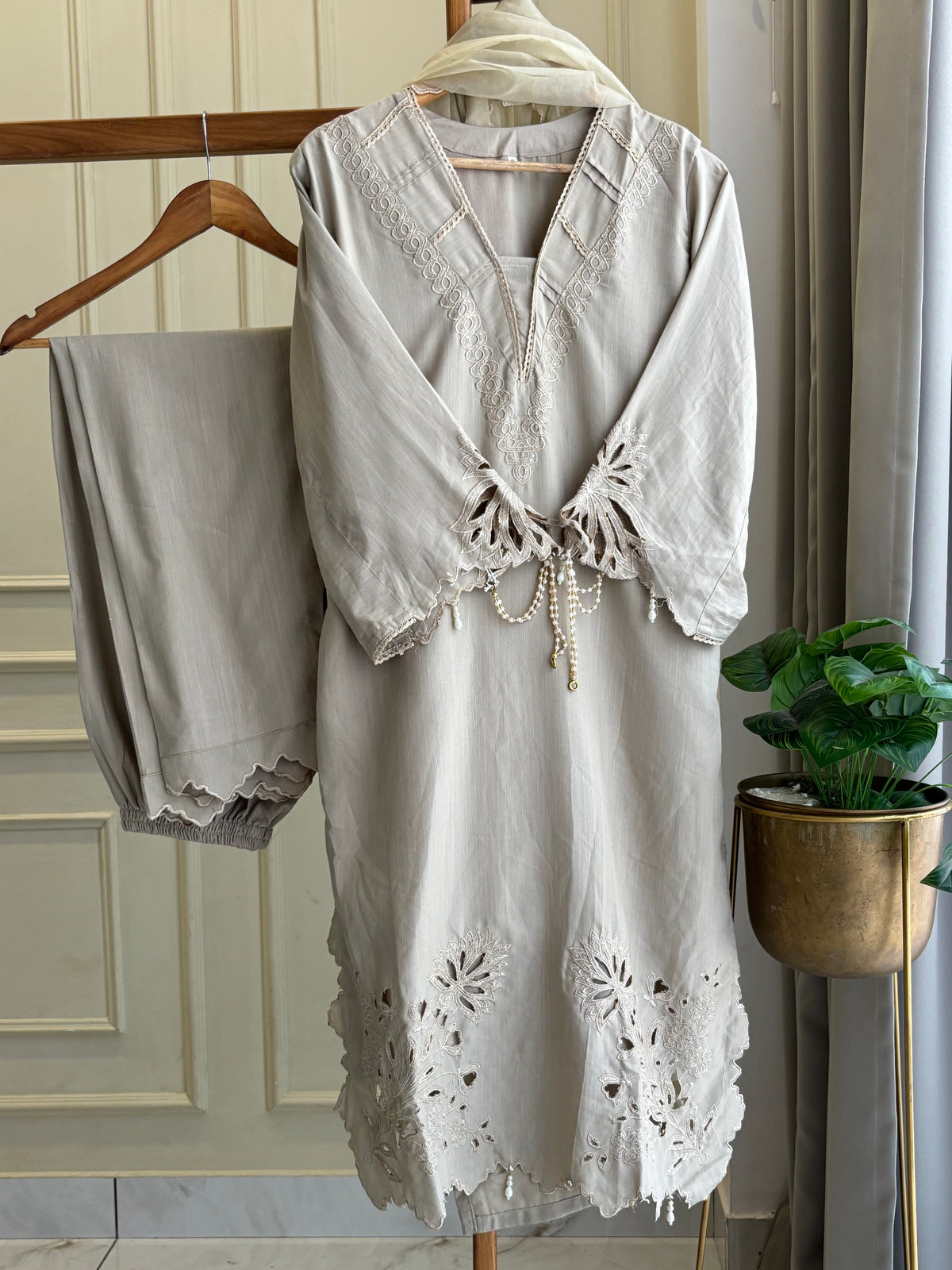 Cutwork Embroidered Trendy Suit