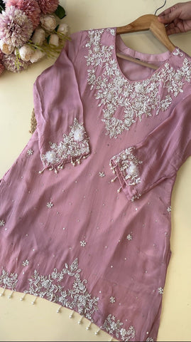 Chinnon handworked suit with Neck detailings