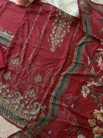 Premium viscous muslin suit-246