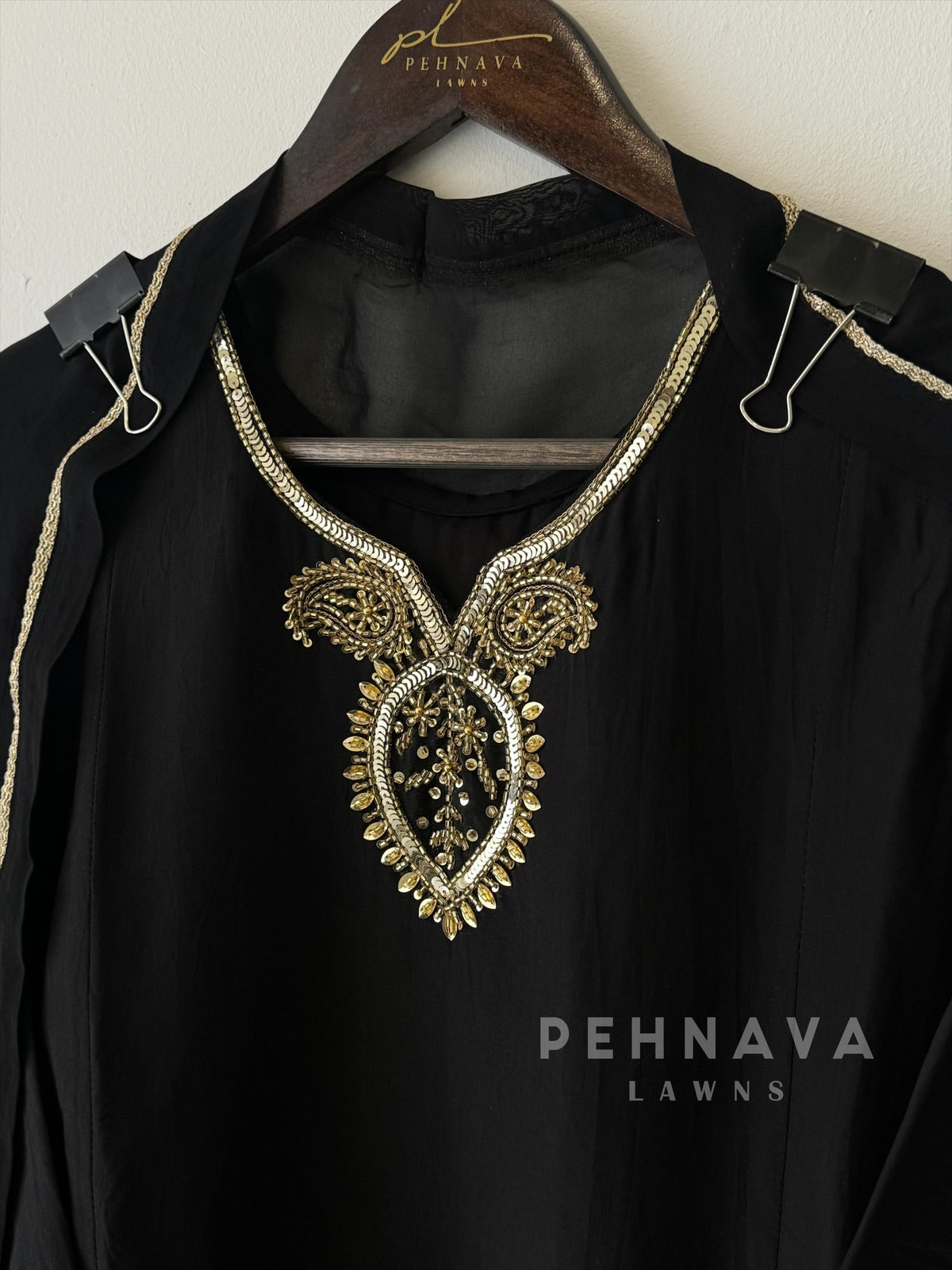 A-Line Embroidered Suit-2453 - Pehnava Lawns