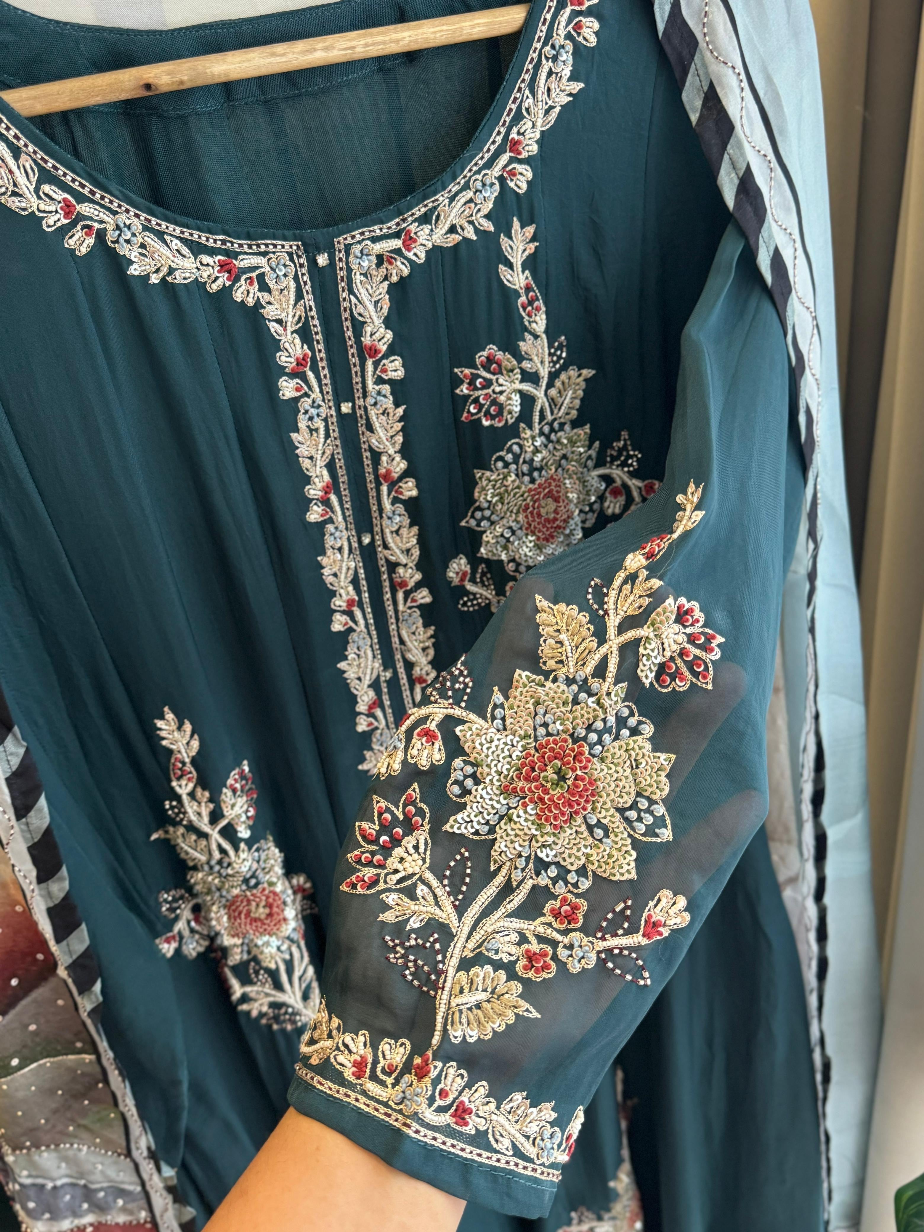 Organza Fully Flaired Anarkali