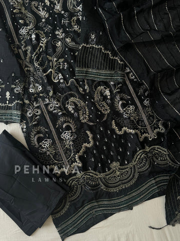 Heavy Embroidery Chiffon Suit