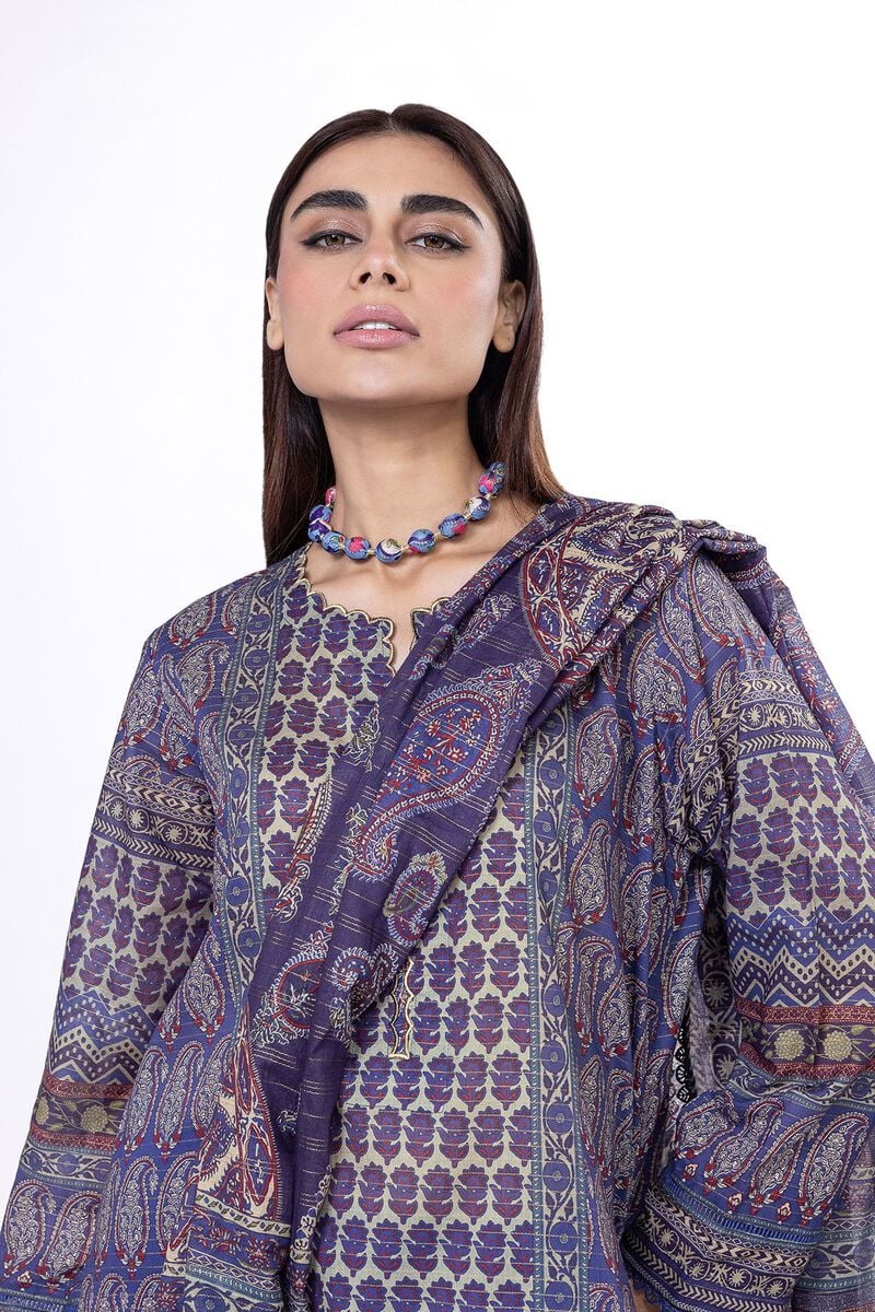 Khaadi Unstitched Printed Lawn suit-0119