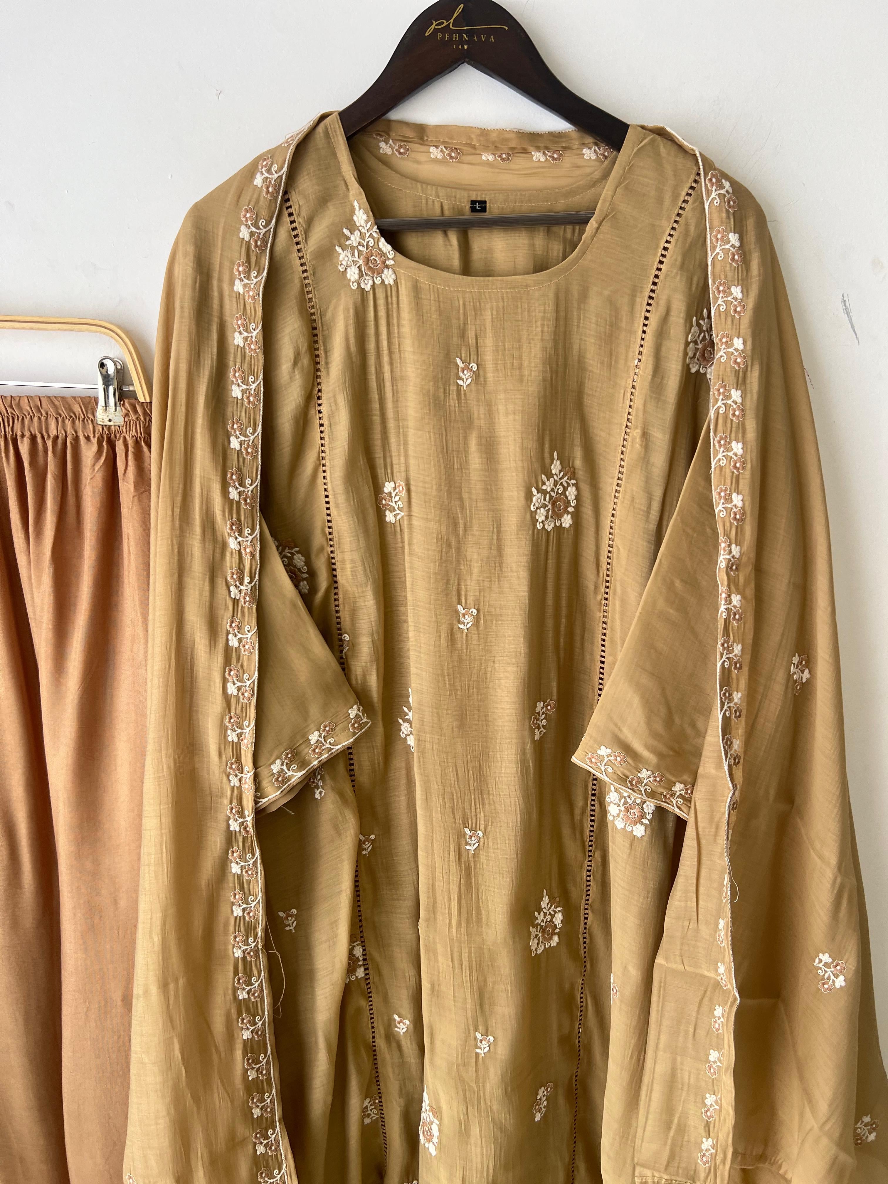 Floral Chanderi Ethnic Suit-3482 - Pehnava Lawns