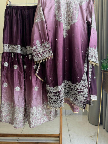Georgette Embroidered Sharara Suit