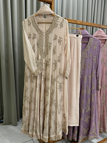 Chinnon Handworked full flaired Anarkali-239