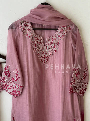Classic Appliqué Chanderi Suit - Pehnava Lawns