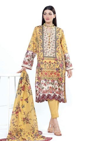 Khaadi Unstitched embroidered Lawn suit-0101