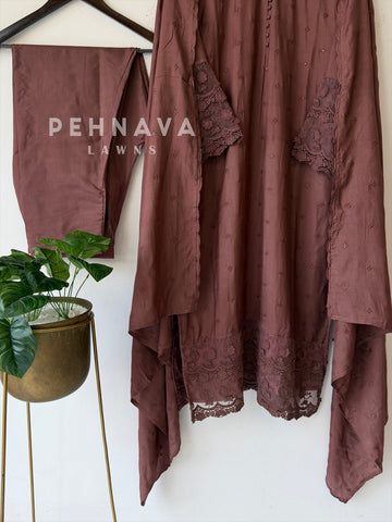 Lace‑Trimmed Embroidered Ensemble