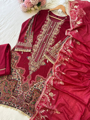 Red Casual Pakistani Outfit 2201