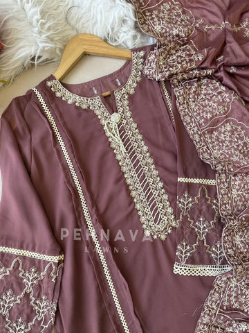 Embroidered Chiffon Suit Set