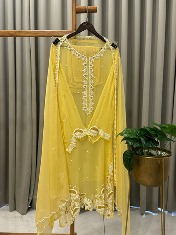 Premium Handworked Semi-Stitched Pakistani Suit - Pehnava Lawns