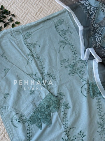 Embroidered Semi Stitched Suit-2184