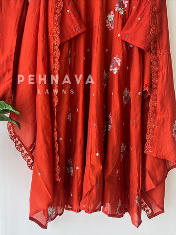 Embroidered Three Piece Suit-15686