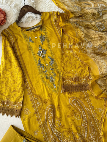 Embroidery Print Suit