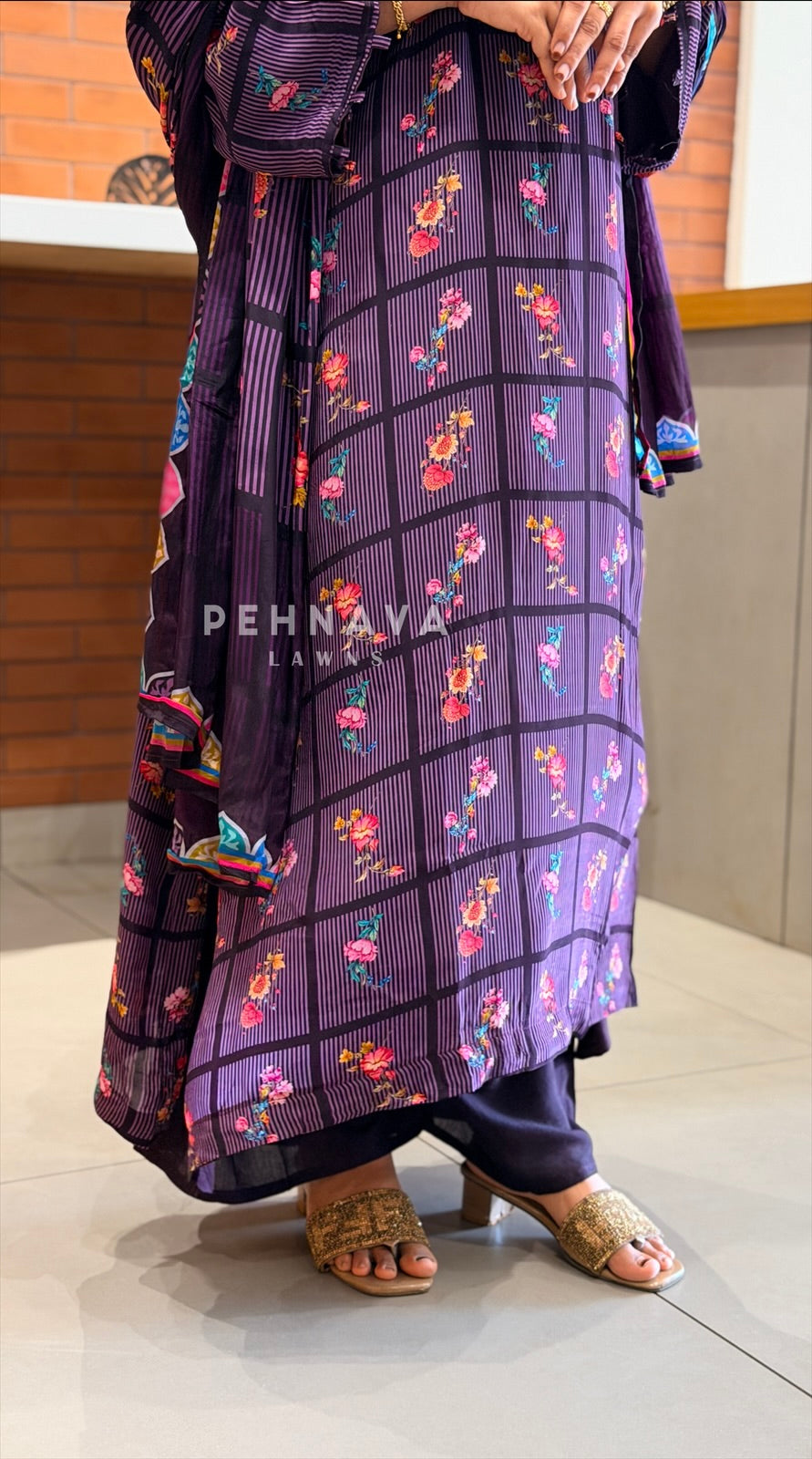 Printed Crepe Suit Set 5066