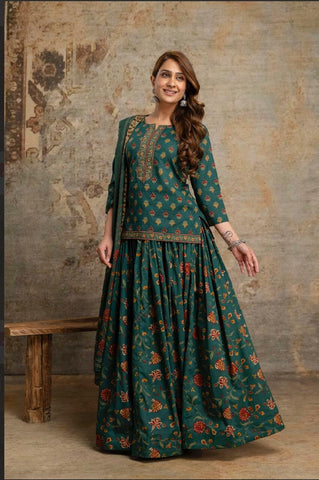 Floral Block Print Skirt Set 456