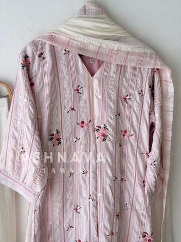 Floral Striped Imported Three Piece Set-298