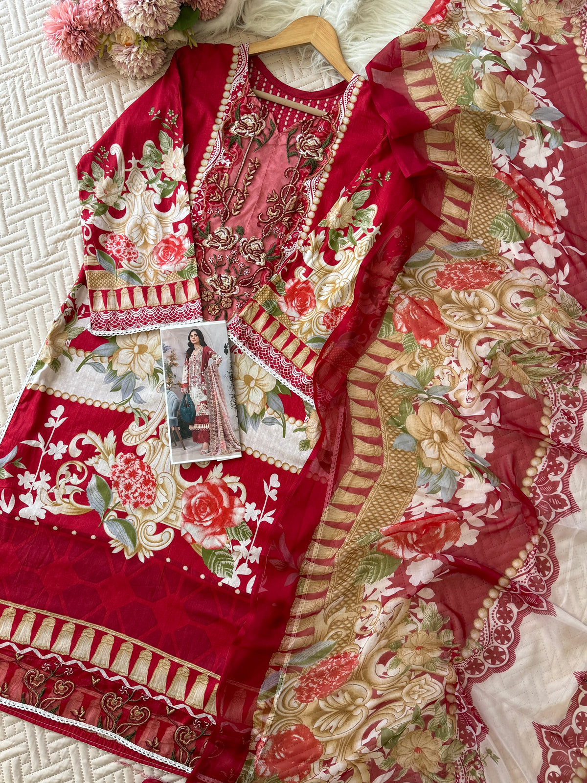 Timeless red Unstitched Suit