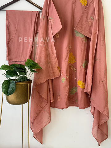 Aplique Detailed cotton Three-Piece Suit SN 3427 DJ3