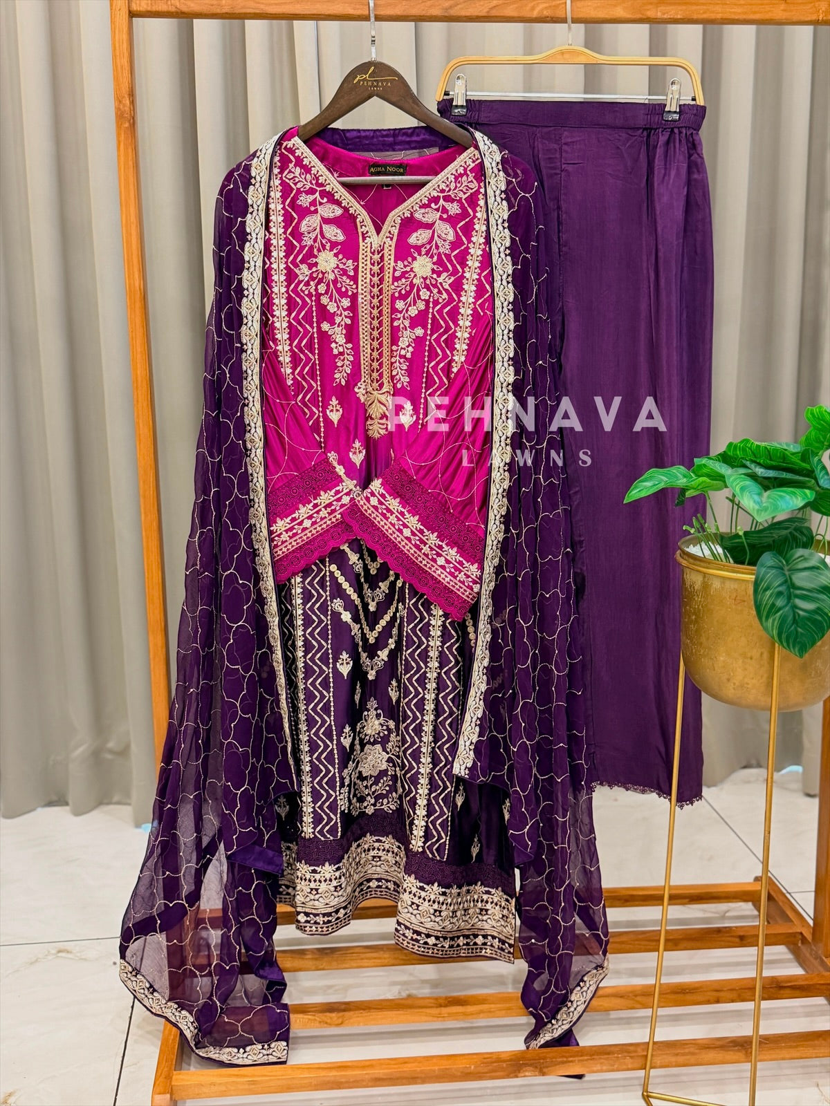Imported Silk Embroidered Attire - Pehnava Lawns