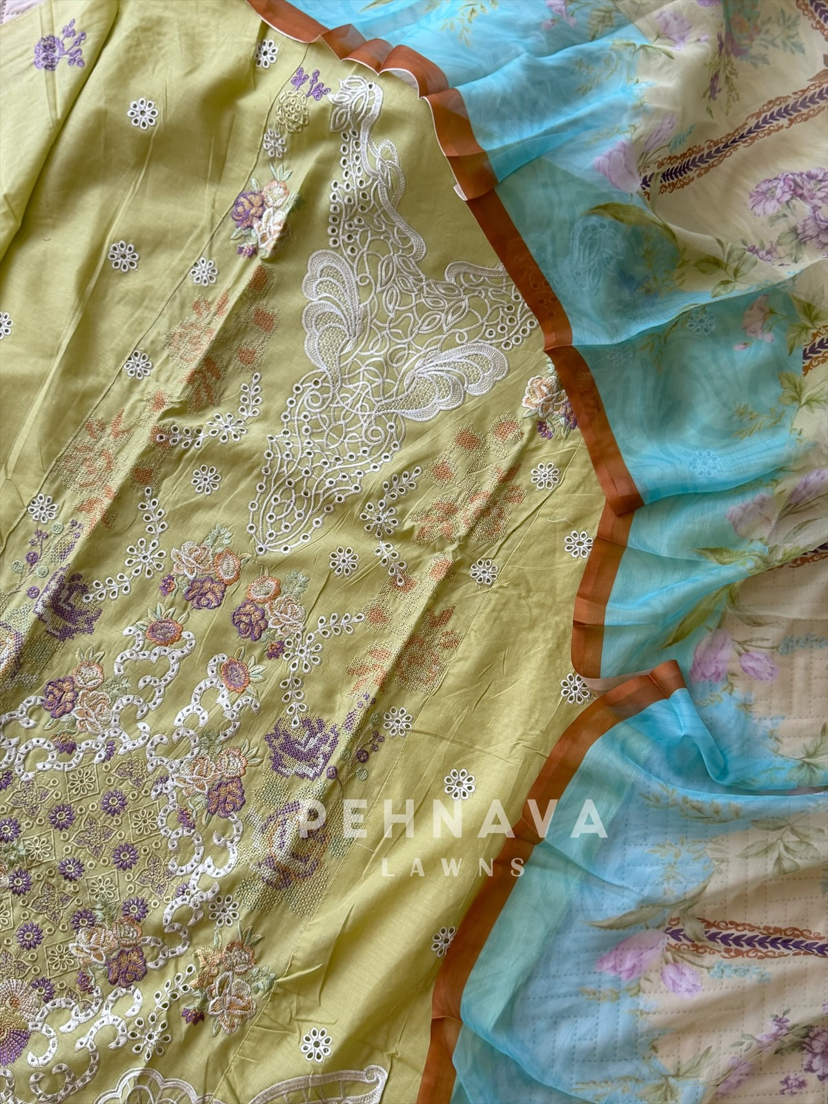 Signature Embroidered Unstitched Suit-4216