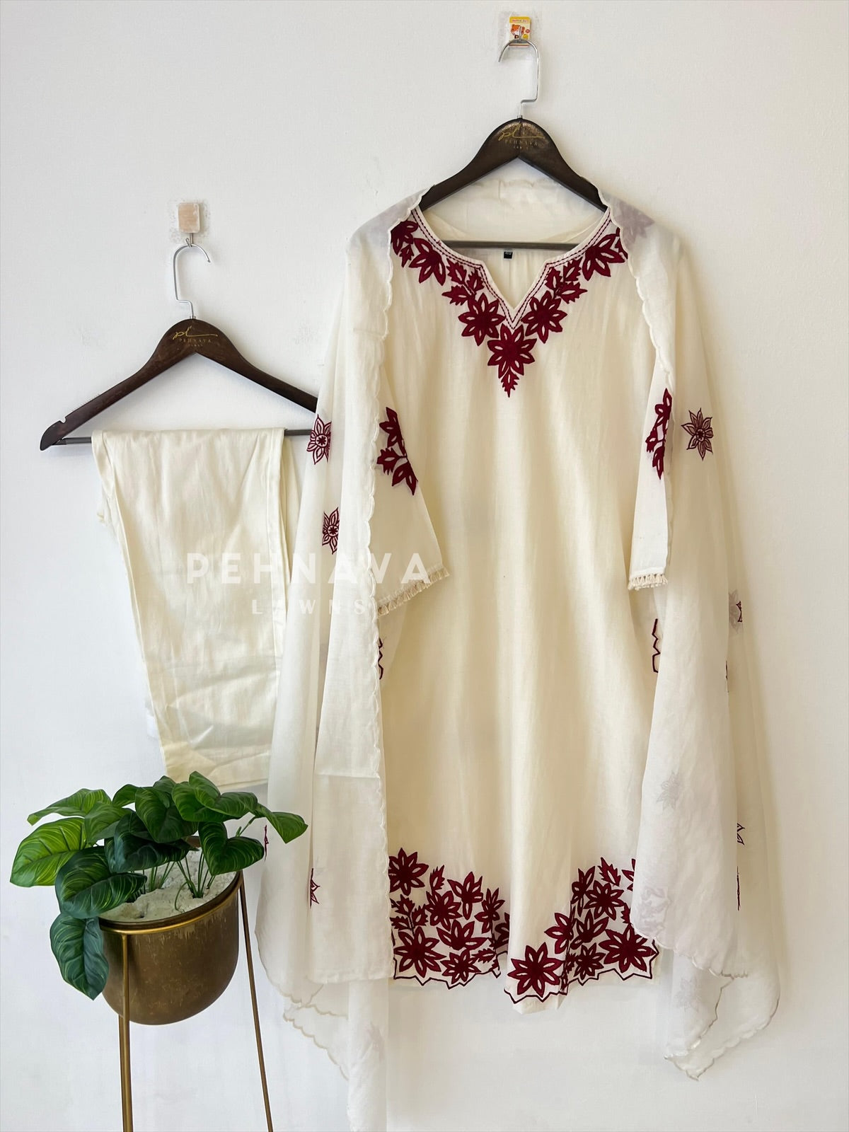 Embroidered Chanderi Suit