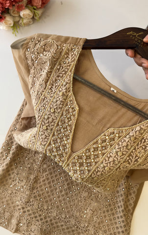 Pure georgette Chikankari embellished suit