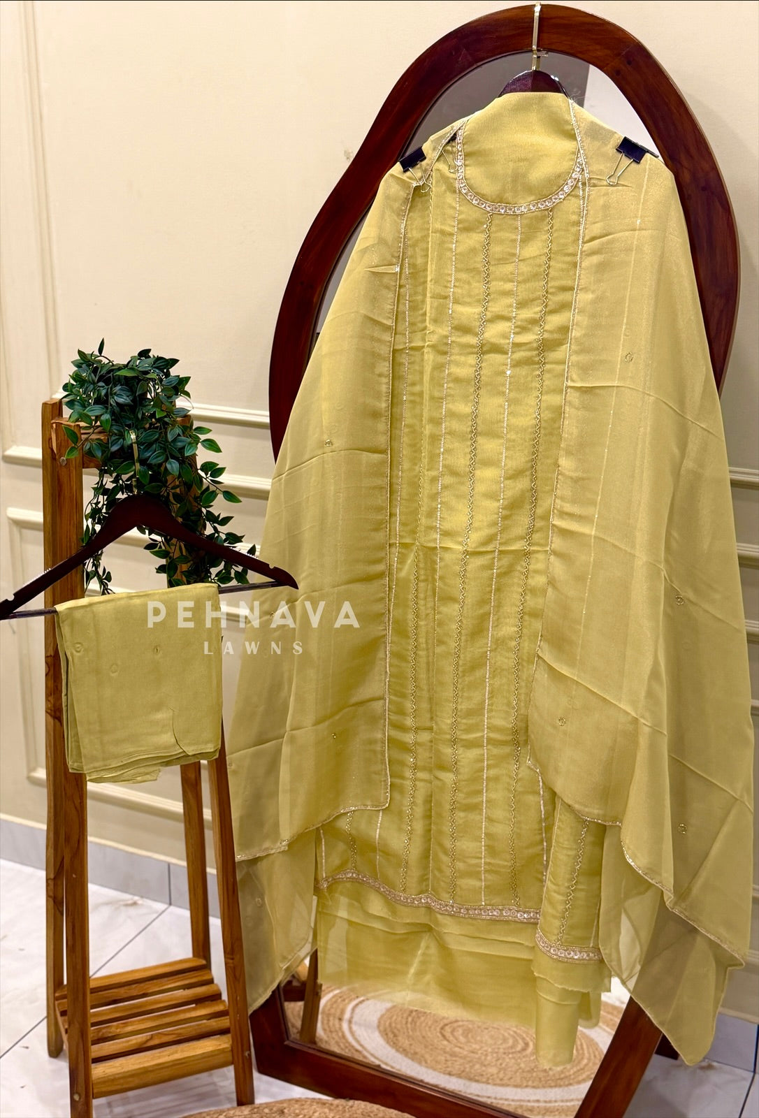 Tissue Handworked Unstitched Suit-RR304 - Pehnava Lawns