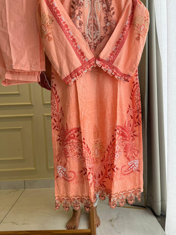 New Stitched Embellished Floral Suit-4